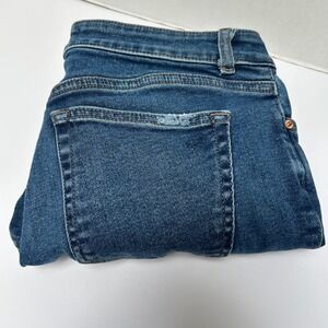 DL1961 Margaux Instasculpt‎ Ankle Skinny Cracked Distressed Jeans 28 Raw Hem